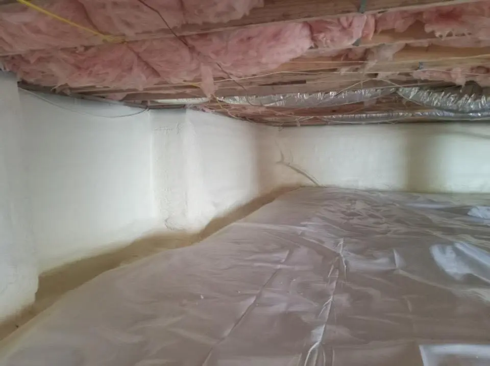 Crawl space encapsulation with closed-cell spray foam for Roof Leak Repair in Millsboro